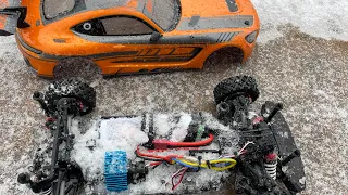 Kyosho fazer mk2 Mercedes AMG snow drifting!