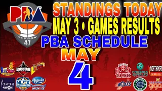 pba standings today May 3, 2024 | games results | games schedule may 4, 2024