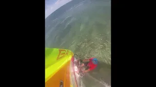 Windsurfing nearly hit a Shark