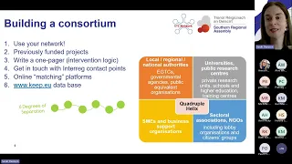 EU Project partner & stakeholder development with Sarah Davoren, Southern Regional Assembly