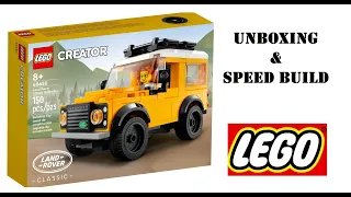 LEGO Creator 40650 Land Rover Classic Defender Unboxing & Speed Build