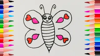 How To Draw A Cute Butterfly From Number 33 | Easy Butterfly Drawing | Number Drawing