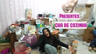 TODOS OS PRESENTES DO MEU CHÁ DE COZINHA - GANHEI MUITA COISA😍🏡😱