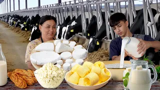 Ciężkie życie rolnika: od pola do stołu Śmietana, ser mozzarella i Chechil