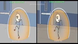 Henry Stickmin Original vs Remastered Earthbend, Bubble Shield Fleeing the Complex comparison