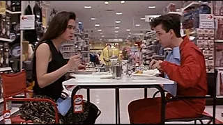 Free Dinner with good dialogues | Jennifer Connelly and Frank Whaley( Career Opportunities (1991) )