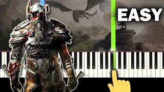 Skyrim Theme - Dragonborn - EASY Piano tutorial