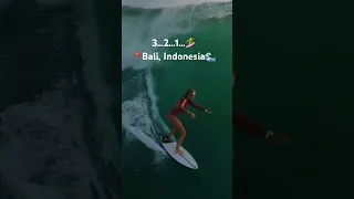 📍Surfing in Bali, Indonesia 🇮🇩🌊 #surfergirl #bali #baliindonesia #balisurfing #balisurf