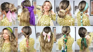 🔝🔟 HAIRSTYLES  YOU WON'T BELIEVE YOU CAN DO  With a SCARF ‼️ SILK Scarf HAIRSTYLES