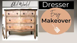 Upcycled Dresser Makeover using chalk paint and IOD transfers.