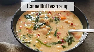 Cannellini bean soup (Vegan white bean soup with spinach)