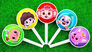 Some Lot's of BIG Candy Shop lollipops | Hogi , Pinkfong , Baby Shark, Cocomelon Satisfying video