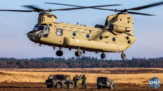 [4K]  CH-47 Chinook Sling load training #helicopter #chinook #army