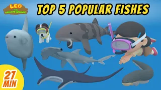 Top 5 Popular Fishes Minisode Compilation - Leo the Wildlife Ranger | Animation | For Kids