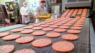 How Burguers Are Made - Mass Production of Burguers - Korean Food Factory