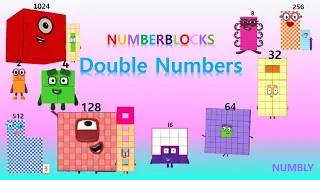 DOUBLE NUMBERS 2 to 1024 - NUMBLY STUDY (with numberblocks)