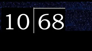 Dividir 68 entre 10 division inexacta con resultado decimal de 2 numeros con procedimiento