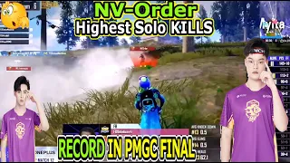 RECORD!! IN PMGC FINALS History BY NV-Order🔥HIGHEST Solo KILLS in a MATCH | PMGC 2021 GRAND FINALS