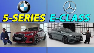 2024 Mercedes E-Class vs BMW 5 Series comparison with i5 vs EQE