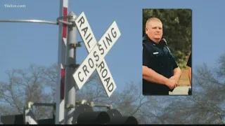 Officer recovering after getting hit by train during foot chase