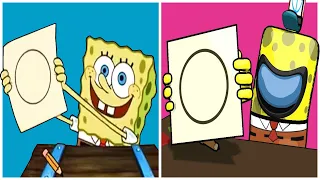 SpongeBob VS Among Us: How to Draw a Perfect Circle