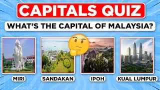 World Capitals Quiz (Part 1)  | Can Anyone Get A 100% Score? | guess the capital cities quiz 🌍