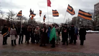 Фрик-шоу 23 февраля 2016 в Москве на Тверской. Родина! Свобода! Путин!