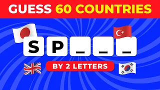 Guess The Countries By 2 Letters | Easy, Medium, Hard, Very Hard
