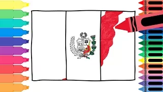 How to Draw Peru Flag - Drawing the Peruvian Flag - Coloring Pages for kids | Tanimated Toys