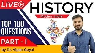 Modern Indian History | Top 100 MCQ for UPSC State PCS SSC CGL Railways by Dr Vipan Goyal | Part 1