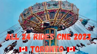 CNE 2023 all 24 Rides 🇨🇦! Canadian national exhibition! Games!rides! Toronto! Downtown #toronto