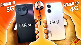 Realme 11 5G Vs Realme 10 4G Speed Test | Dimensity 6100+ Vs Helio G99 Shocking Result