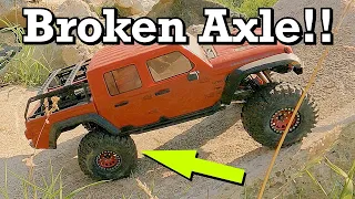 Jeep Gladiator Broken Axle at King Crawler Competition, Round 4, BADMCC, RC Fail, Axial SCX10:3