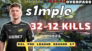 CSGO POV NAVI s1mple (32-12) vs FORZE (Overpass) 𝙒𝙞𝙣 (16-11) @ ESL Pro League Season 17