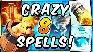 WINNING with ONLY SPELLS?! 8 SPELLS DECK! — Clash Royale