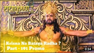 RadhaKrishn Raasleela Part -191 || radha krishna episode 191 || radha krishna 190 || promo