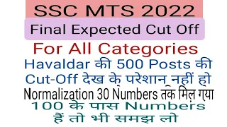 SSC MTS 2022 EXPECTED CUT OFF RESULT NORMALIZATION| expected cut off for ssc mts 2022 result detail