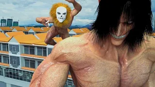 Titan Eren vs Reiner and Jaw titan in Live Action