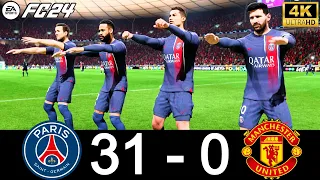 FIFA 24 - PSG 31 - 0 MAN UNITED | MESSI, RONALDO, HAALANAD, MBAPPE, NEYMAR ALL STARS