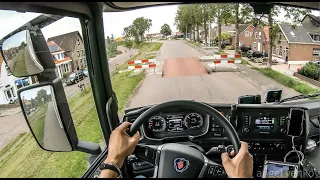 POV truck Driving Scania R450 narrow roads  Yerseke Netherlands 🇳🇱  4k cockpit view