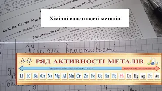 Неорганічні речовини та їх властивості. Загальні хімічні властивості металів