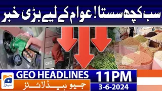 Good news for People - Inflation Rate | Geo News at 11 PM Headlines | 3rd June 2024