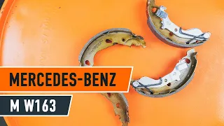 How to change handbrake shoes on MERCEDES-BENZ M W163 TUTORIAL | AUTODOC