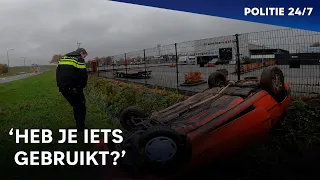 Auto ondersteboven in de sloot | POLITIE 24/7