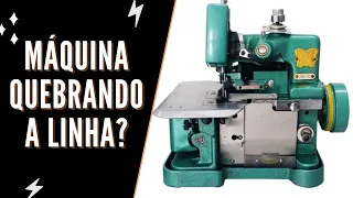 Porque a máquina overloque fica quebrando linha.