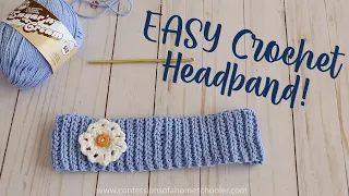 EASY CROCHET Head Band & Flower  (Beginner Crochet TUTORIAL!)
