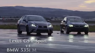 2013 Lexus GS 350 F Sport  vs.  2012 BMW 535i M Sport  AMCI Testing Certified Slalom Performance