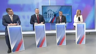 Diskusia prezidentských kandidátov: Čaputová, Šefčovič, Harabin, Krajniak