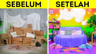 TANTANGAN MAKEOVER KAMAR SERU || Murah VS Mahal! Kami Membuat Dekorasi Oleh 123 GO! TRENDS