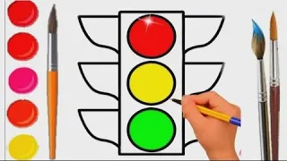 How to draw a traffic light / Bolalar uchun svetafot rasm chizish / Рисование светофор для детей